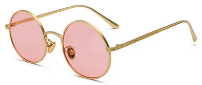 Lunettes de Soleil Rétro Kachawoo – Verres Rouges & Monture Métal Ronde (Unisexe)
