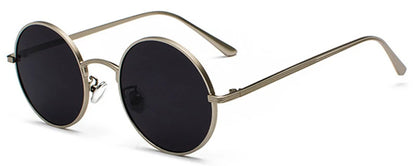 Lunettes de Soleil Rétro Kachawoo – Verres Rouges & Monture Métal Ronde (Unisexe)