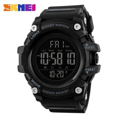 Montre de sport SKMEI pour homme – Chronomètre compte à rebours – Montre-bracelet digitale de luxe – Marque haut de gamme – Étanche avec affichage LED