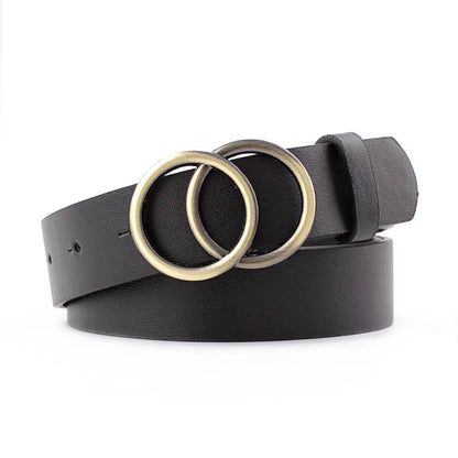 Ceinture Femme en Cuir Noir – Boucle Cœur Métallique Vintage