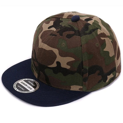 Casquette snapback camouflage HATLANDER – Visière plate – Modèle vierge sans broderie – En polyester – Casquette unisexe pour homme et femme