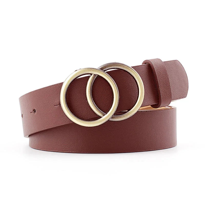 Ceinture Femme en Cuir Noir – Boucle Cœur Métallique Vintage