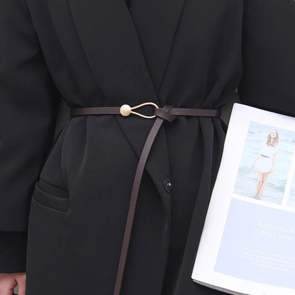 Ceinture Femme en Cuir Noir – Boucle Cœur Métallique Vintage