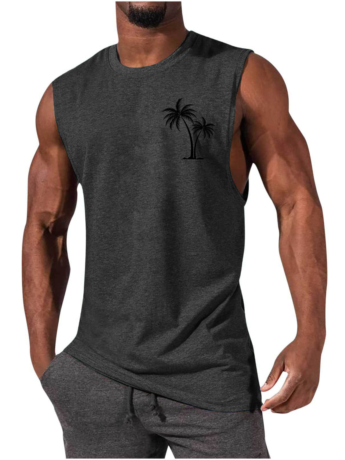 Débardeur de sport pour homme, sans manches, coupe ample, style euro-américain