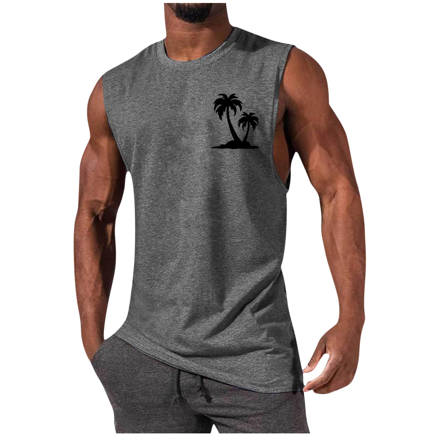 Débardeur de sport pour homme, sans manches, coupe ample, style euro-américain