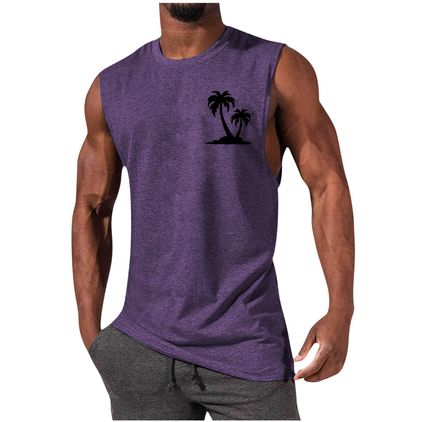 Débardeur de sport pour homme, sans manches, coupe ample, style euro-américain