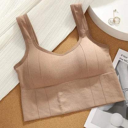 Soutien-gorge de sport respirant anti-transpiration – Brassière fitness sans couture – Yoga – Anti-choc – Push-up – Crop top pour entraînement