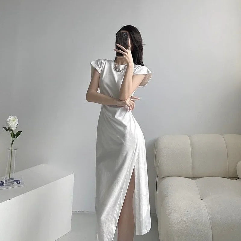 Robes blanches pour femmes 2024 – Robes midi féminines, nouveautés chic et élégantes, jolies, pas chères, tenues décontractées Y2K style Harajuku en coton