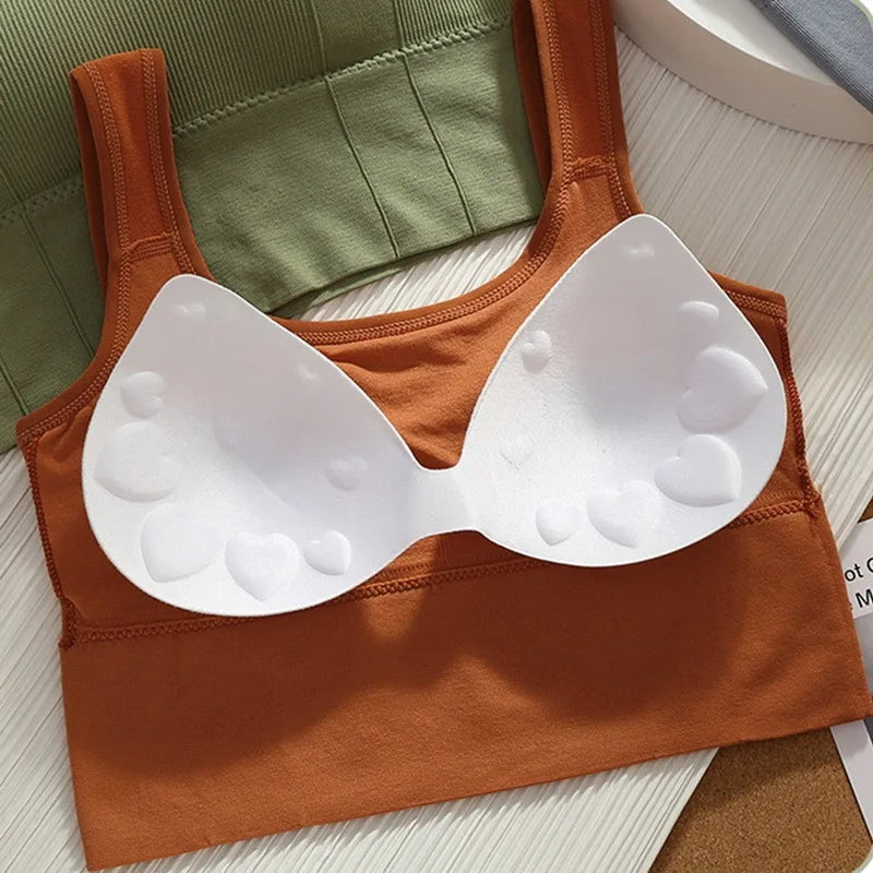 Soutien-gorge de sport respirant anti-transpiration – Brassière fitness sans couture – Yoga – Anti-choc – Push-up – Crop top pour entraînement