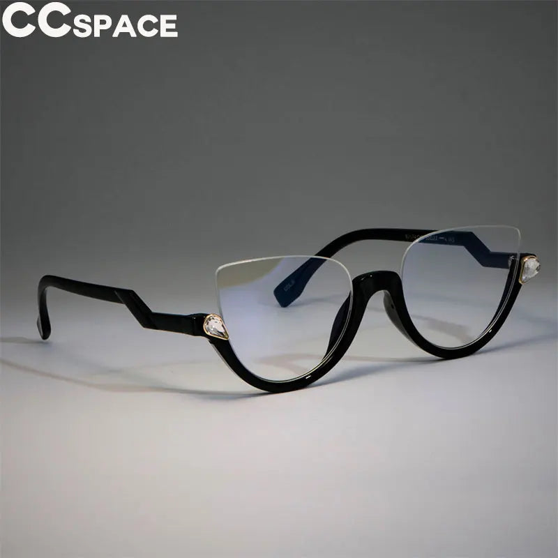 Monture de lunettes œil de chat pour femme – Styles tendance – Demi-monture design – Lunettes de mode pour ordinateur