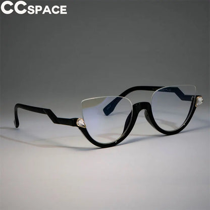 Monture de lunettes œil de chat pour femme – Styles tendance – Demi-monture design – Lunettes de mode pour ordinateur
