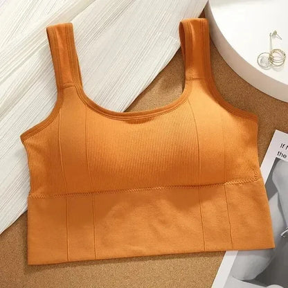 Soutien-gorge de sport respirant anti-transpiration – Brassière fitness sans couture – Yoga – Anti-choc – Push-up – Crop top pour entraînement