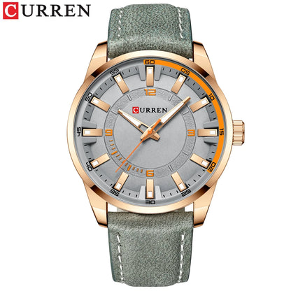 Montre homme CURREN 8225 – Élégance business & style militaire – Bracelet cuir, date, quartz – Cadeau parfait et marque de luxe abordable