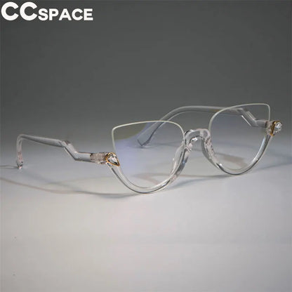 Monture de lunettes œil de chat pour femme – Styles tendance – Demi-monture design – Lunettes de mode pour ordinateur