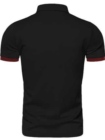 Men's Solid Color Short Sleeve T-Shirt Collar Polo Comfortable Breathable Fashion Basic Fit for Spring/Summer