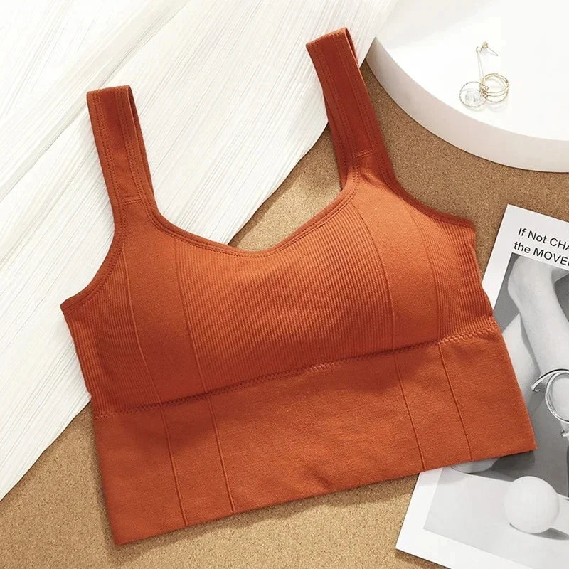 Soutien-gorge de sport respirant anti-transpiration – Brassière fitness sans couture – Yoga – Anti-choc – Push-up – Crop top pour entraînement