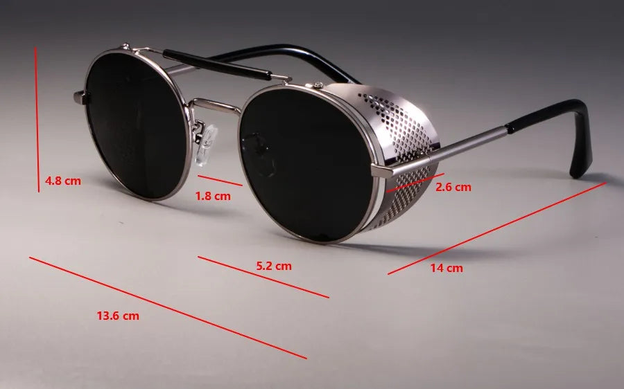 Lunettes de Soleil Rétro Rondes – Style Steampunk Unisexe