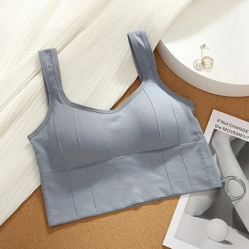 Soutien-gorge de sport respirant anti-transpiration – Brassière fitness sans couture – Yoga – Anti-choc – Push-up – Crop top pour entraînement
