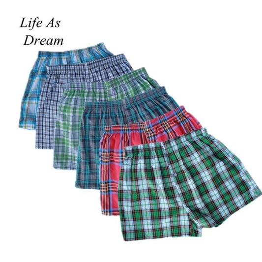 Lot de 4 boxers homme classiques à carreaux – Tailles M à 4XL – Coton confortable, sous-vêtements pour hommes