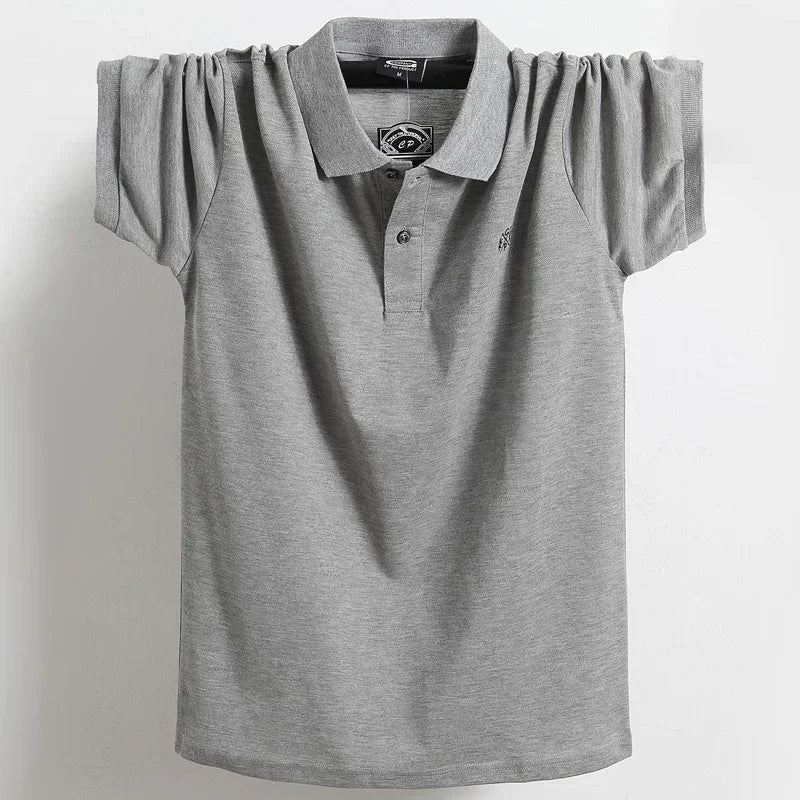 Polo homme été en coton pur – Marque business casual – Manche courte, respirant, doux – Taille jusqu’au 5XL