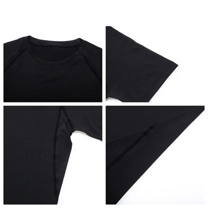 T-shirt de Compression Homme pour la Course – Fitness, Manches Courtes, Ajusté, Séchage Rapide
