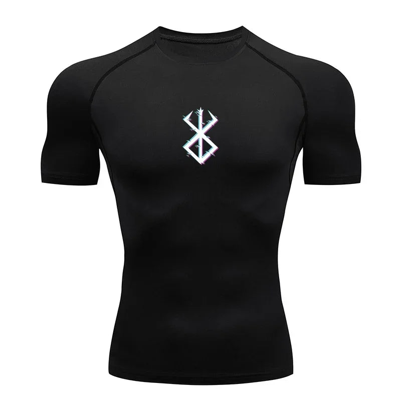 Men's  Guts Dutrieux Compression Shirt, Fitness, Sport, Running, Tight Gym Tshirts, Athletic, Quick Dry Tops, Summer Tee S-3xl