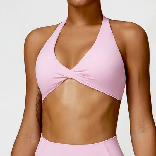 Soutien-gorge de sport femme – Sexy avec joli dos, maintien push-up pour gym, course et yoga | Respirant, forme triangle enveloppante