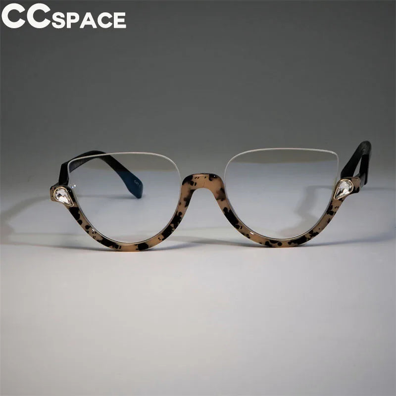 Monture de lunettes œil de chat pour femme – Styles tendance – Demi-monture design – Lunettes de mode pour ordinateur