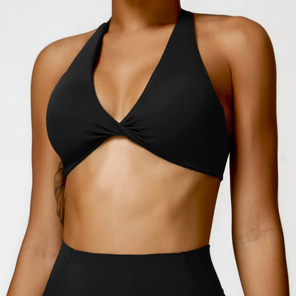 Soutien-gorge de sport femme – Sexy avec joli dos, maintien push-up pour gym, course et yoga | Respirant, forme triangle enveloppante