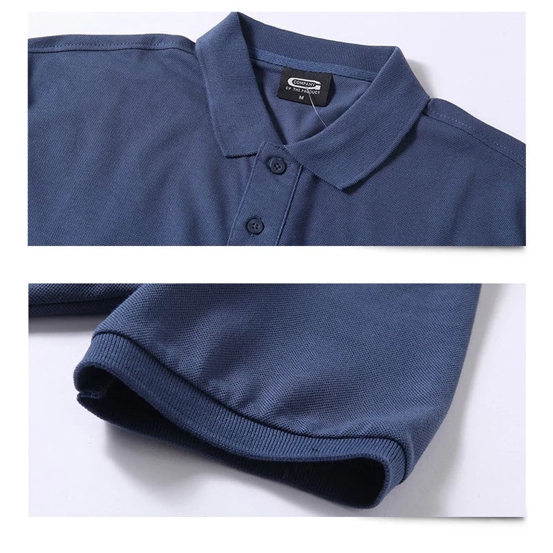 Polo homme été en coton pur – Marque business casual – Manche courte, respirant, doux – Taille jusqu’au 5XL