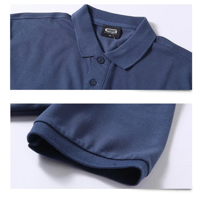 Polo homme été en coton pur – Marque business casual – Manche courte, respirant, doux – Taille jusqu’au 5XL
