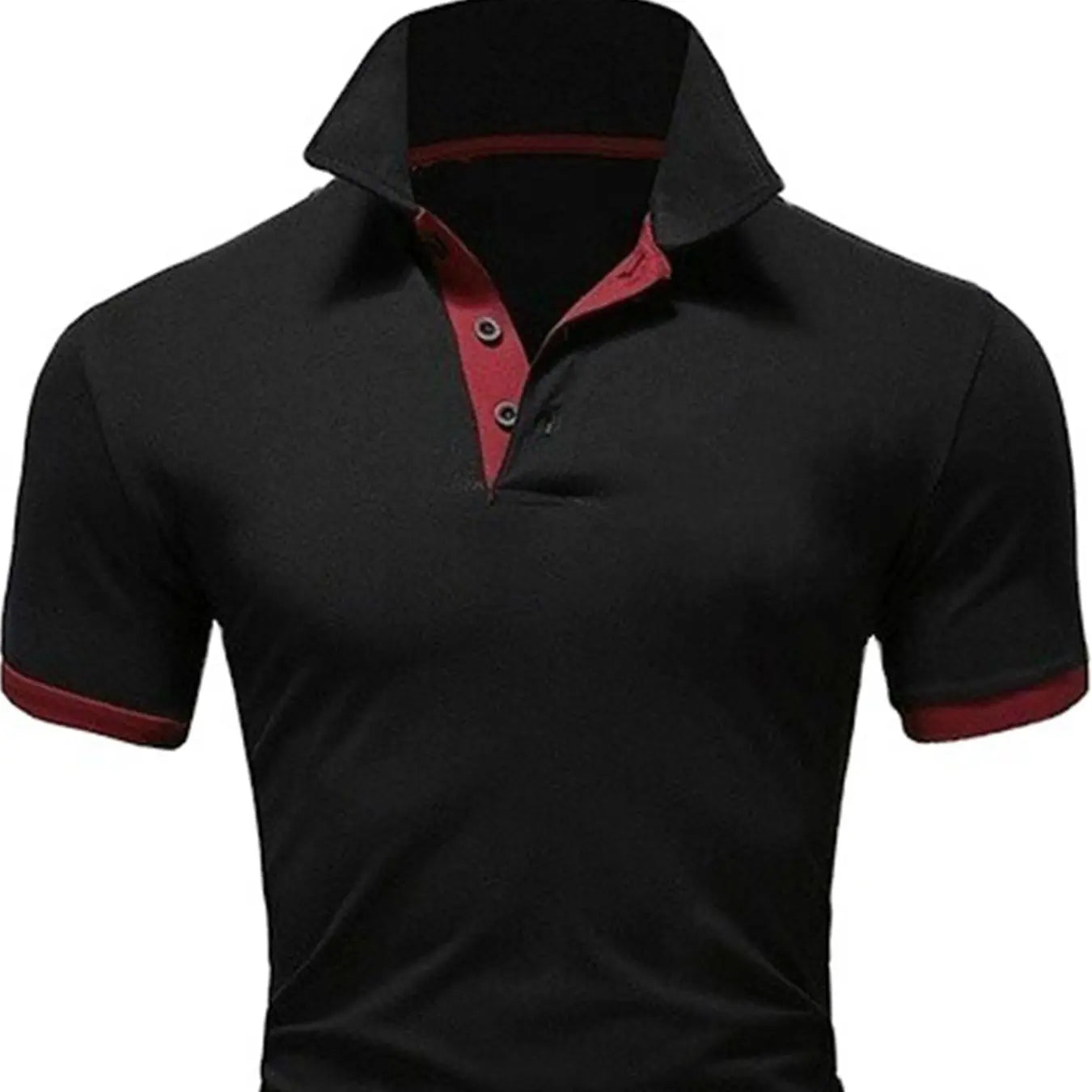 Men's Solid Color Short Sleeve T-Shirt Collar Polo Comfortable Breathable Fashion Basic Fit for Spring/Summer