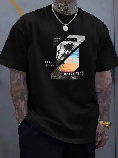 Men's summer 100 cotton fashionable casual loose solid color multi-color optional sports round neck short sleeved T-shirt top