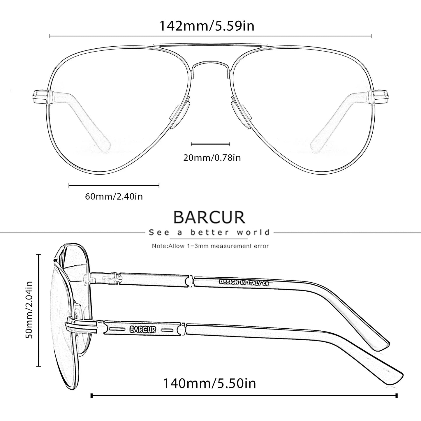 Lunettes de Soleil BARCUR Polarisées pour Homme – Style Pilote