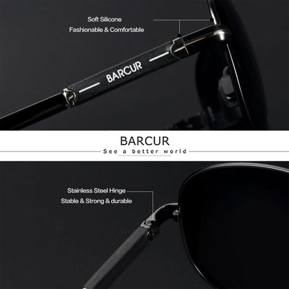 Lunettes de Soleil BARCUR Polarisées pour Homme – Style Pilote