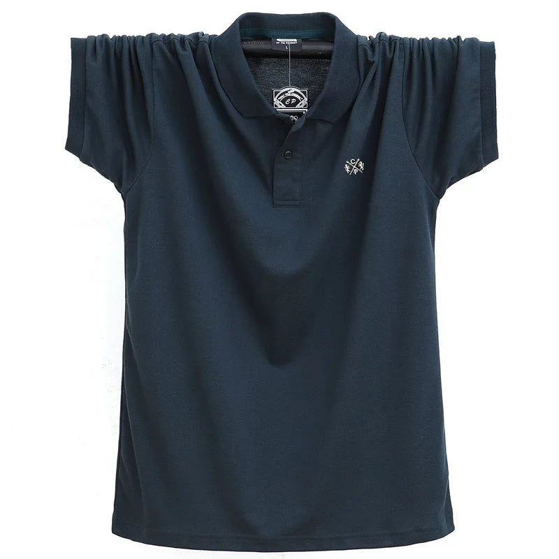 Polo homme été en coton pur – Marque business casual – Manche courte, respirant, doux – Taille jusqu’au 5XL