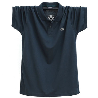 Polo homme été en coton pur – Marque business casual – Manche courte, respirant, doux – Taille jusqu’au 5XL