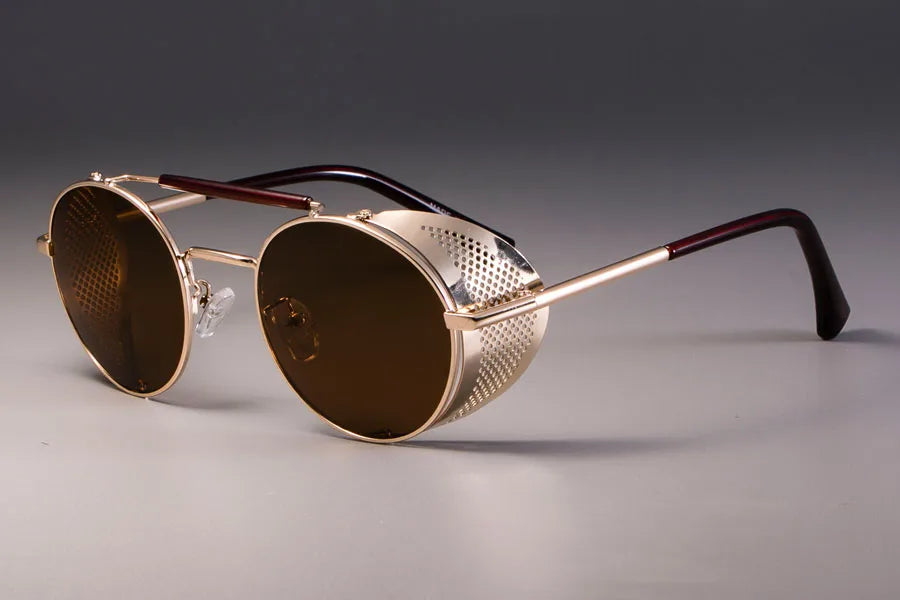 Lunettes de Soleil Rétro Rondes – Style Steampunk Unisexe