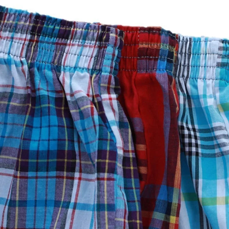 Lot de 4 boxers homme classiques à carreaux – Tailles M à 4XL – Coton confortable, sous-vêtements pour hommes