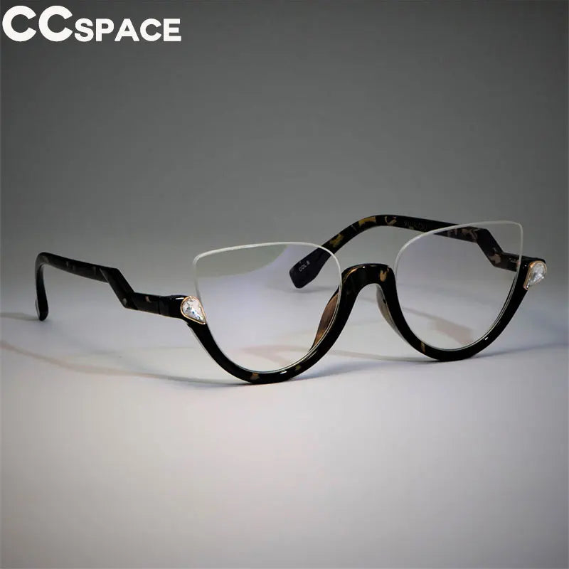 Monture de lunettes œil de chat pour femme – Styles tendance – Demi-monture design – Lunettes de mode pour ordinateur