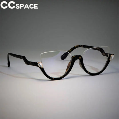 Monture de lunettes œil de chat pour femme – Styles tendance – Demi-monture design – Lunettes de mode pour ordinateur