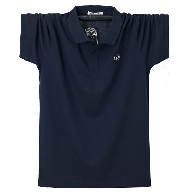 Polo homme été en coton pur – Marque business casual – Manche courte, respirant, doux – Taille jusqu’au 5XL