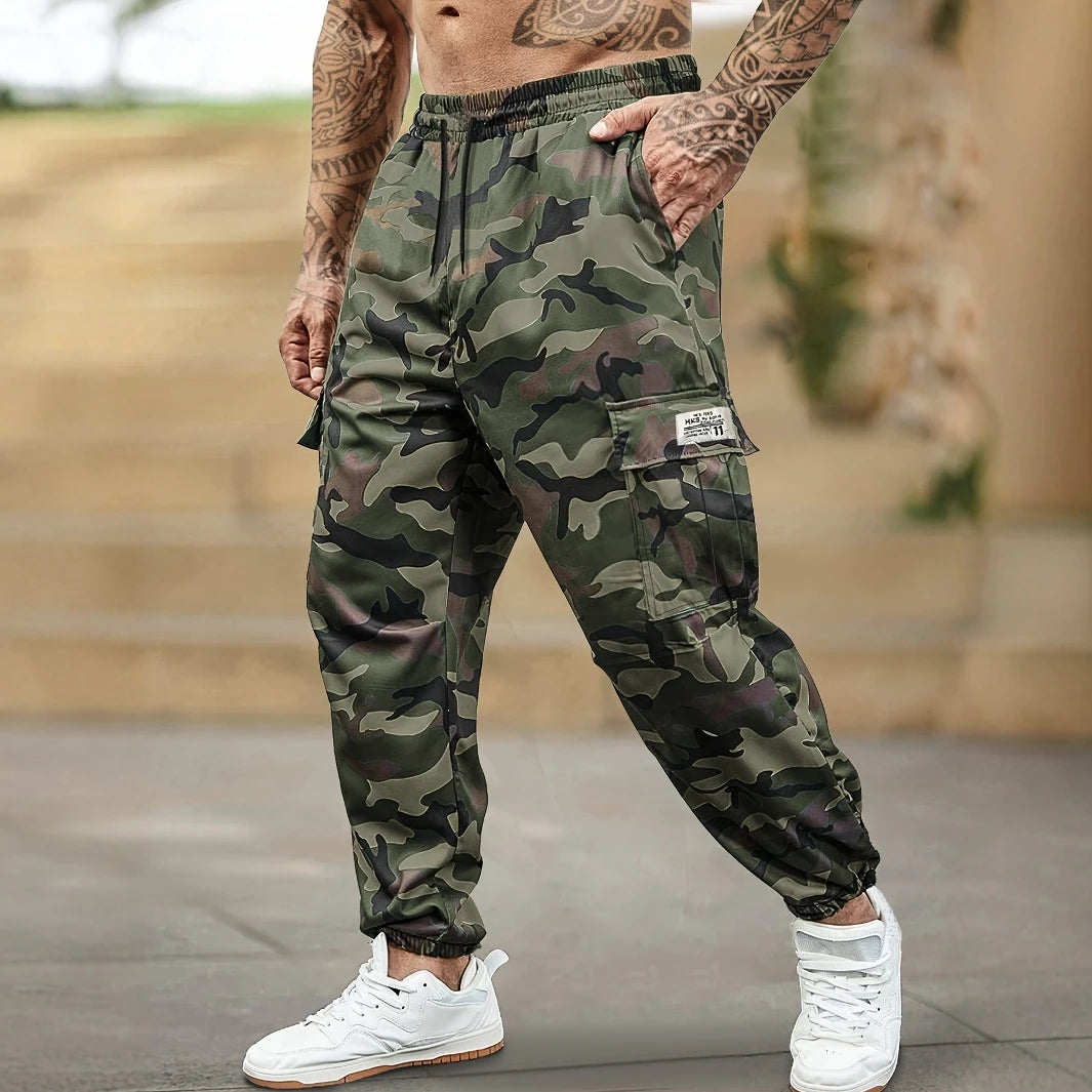 [Pantalon Cargo Camouflage Tendance] Pantalon cargo automne homme, coupe régulière décontractée, avec poches – Idéal pour les activités en plein air