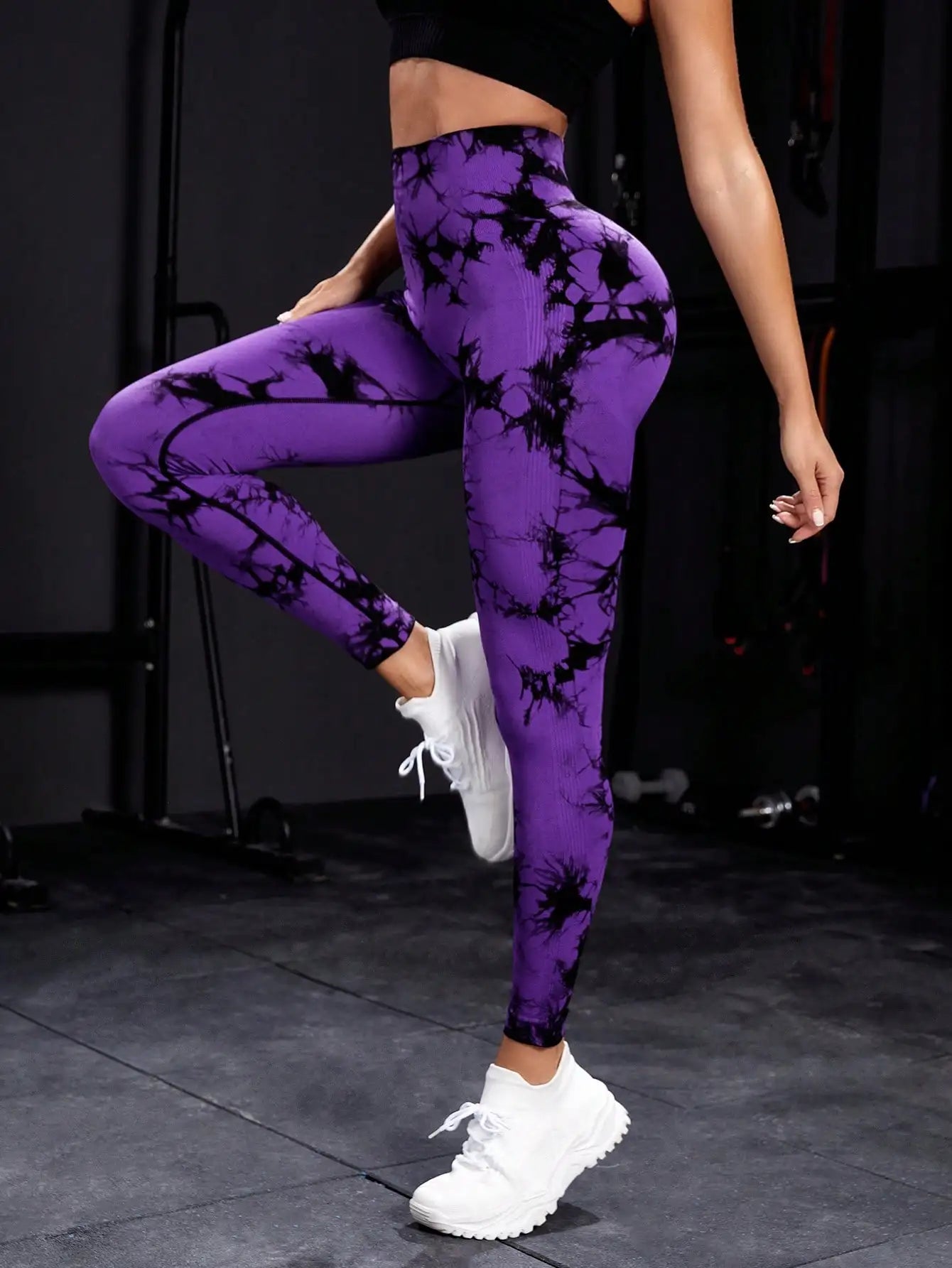 Legging Yoga Femme Taille Haute Seamless avec Effet Push-Up – Collants Fitness Longueur Cheville