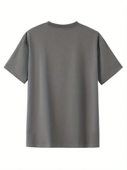 Men's summer 100 cotton fashionable casual loose solid color multi-color optional sports round neck short sleeved T-shirt top