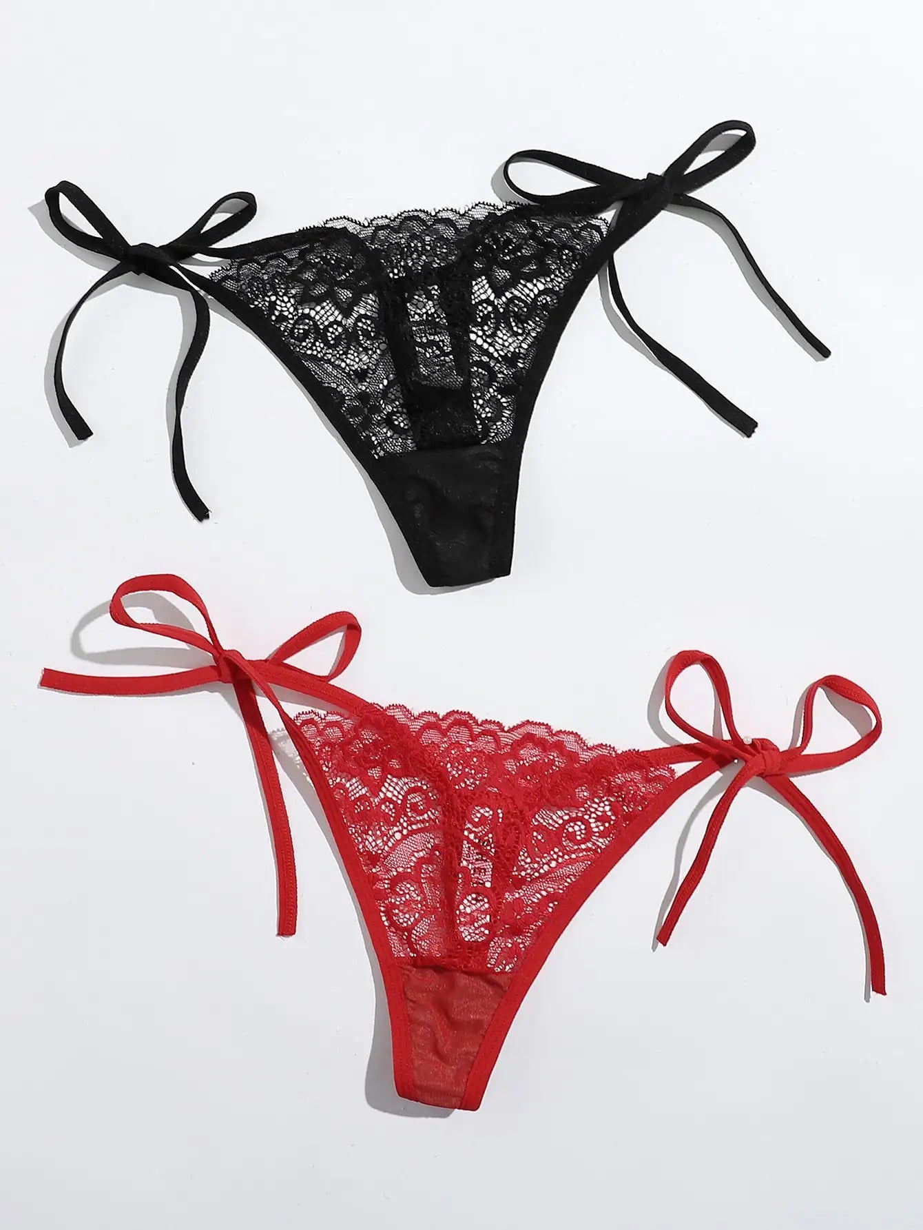 Lot de 2 Strings Femme Taille Basse en Dentelle – Sexy & Confortables | Lingerie C847