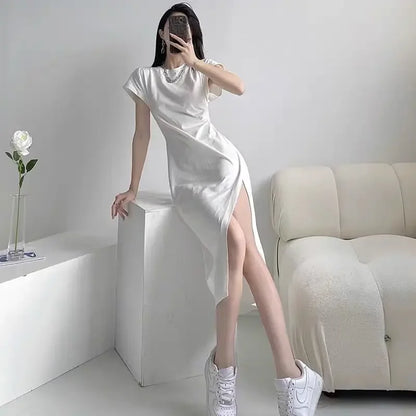 Robes blanches pour femmes 2024 – Robes midi féminines, nouveautés chic et élégantes, jolies, pas chères, tenues décontractées Y2K style Harajuku en coton