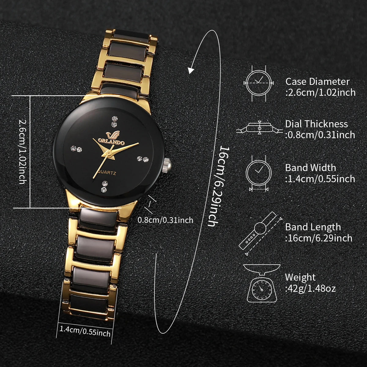 Montre Femme Élégante – Quartz avec Bracelet en Acier Inoxydable & Strass