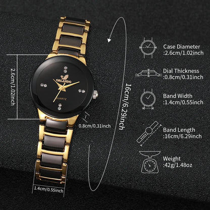 Montre Femme Élégante – Quartz avec Bracelet en Acier Inoxydable & Strass