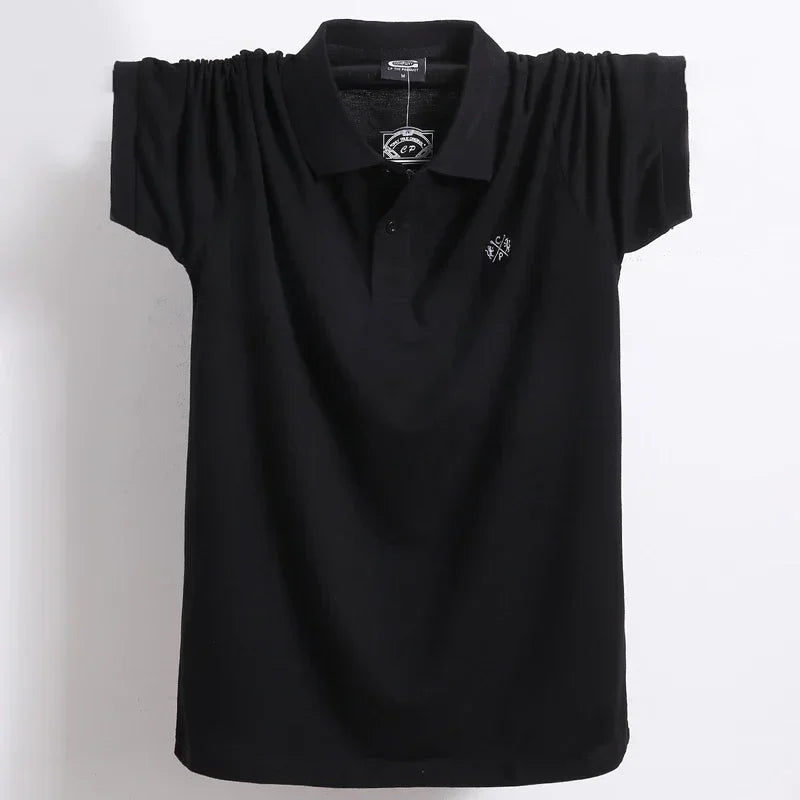 Polo homme été en coton pur – Marque business casual – Manche courte, respirant, doux – Taille jusqu’au 5XL